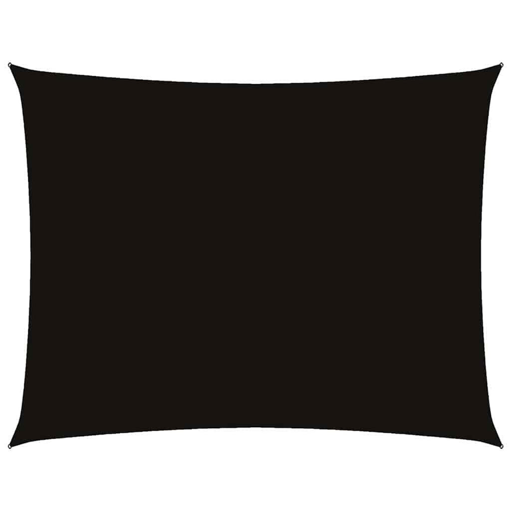 Sunshade Sail Oxford Fabric Black Water Resistant UV Resistant 200 x 350 cm