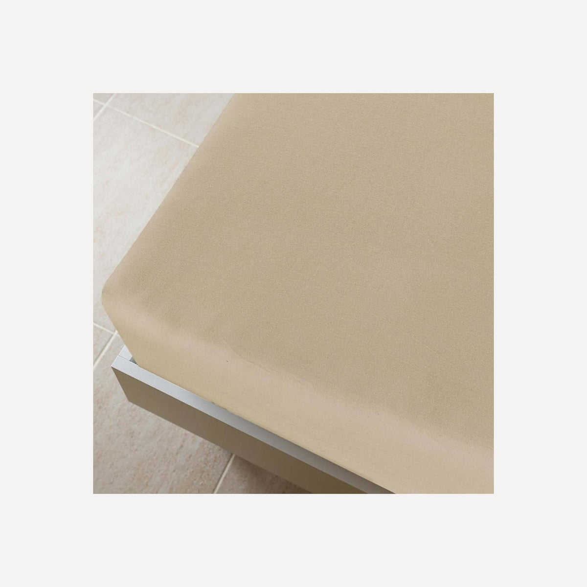 Jersey Fitted Sheet Cotton Taupe 200 x 160 cm Bedroom Furniture Bedstead