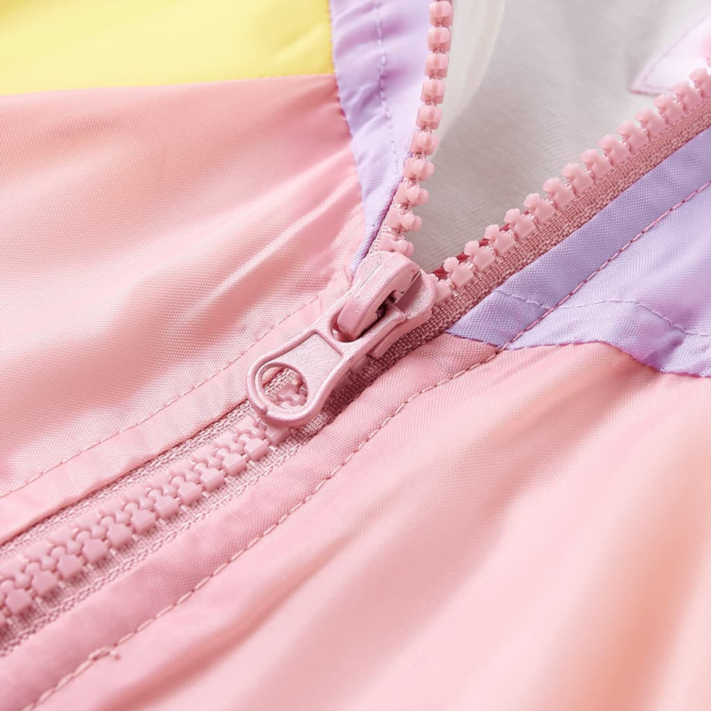 Kids'Hooded Jacket Polyester Light Pink 128 Kids' Outerwear Zip Multicolour