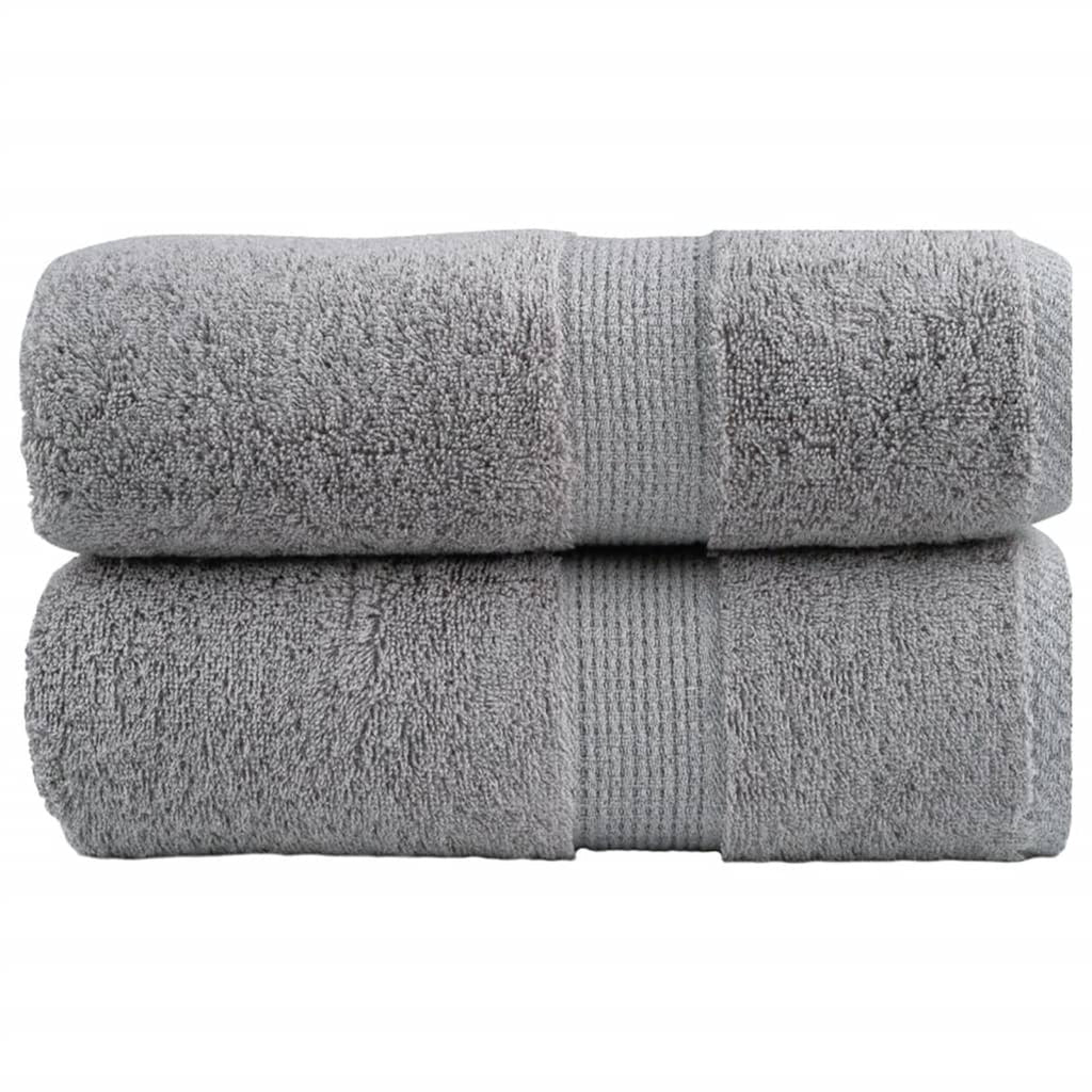 Towel Cotton Grey 30 x 30 cm Bathroom Bath Linen Home Towels 2 pcs Variant 2