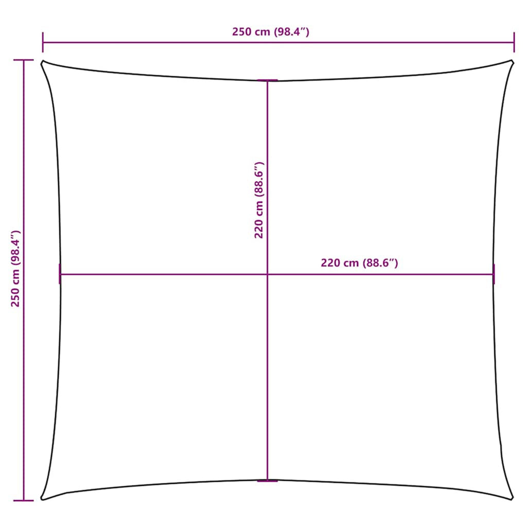 Sunshade Sail Oxford Fabric Cream Water Resistant UV Resistant 250 x 250 cm