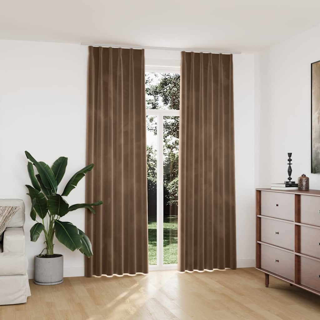 Blackout Curtain Velvet Beige 140 x 245 cm Window Dressing Home Variant 2