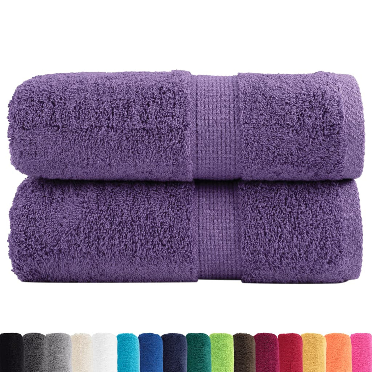 Towel Cotton Purple 30 x 30 cm Bathroom Bath Linen Home Towels 2 pcs Variant 2