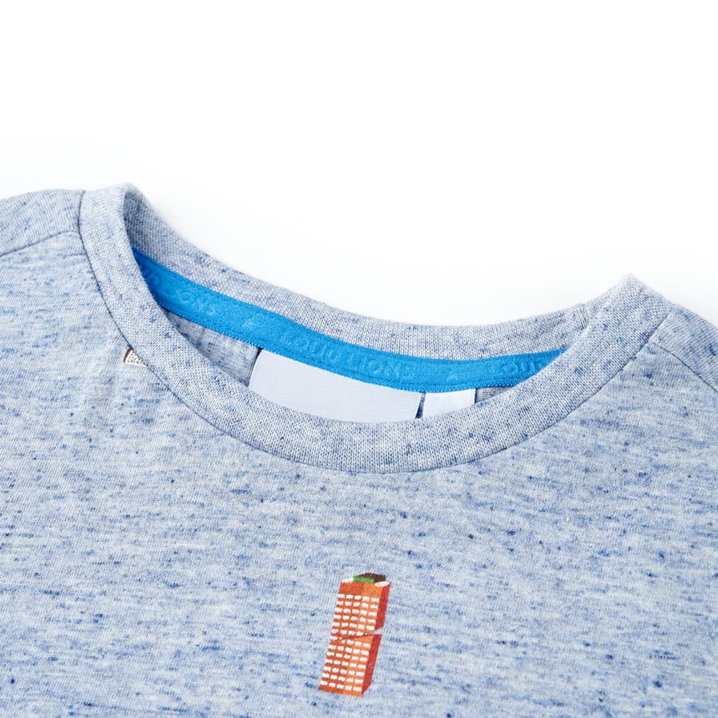 Kids T-Shirt Cotton Blue Melange 128 Children's Top Kids Clothing Variant 2