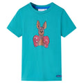 Kids T-Shirt Cotton Dark Mint 140 Children's Top Kids Clothing Kids Wear Short