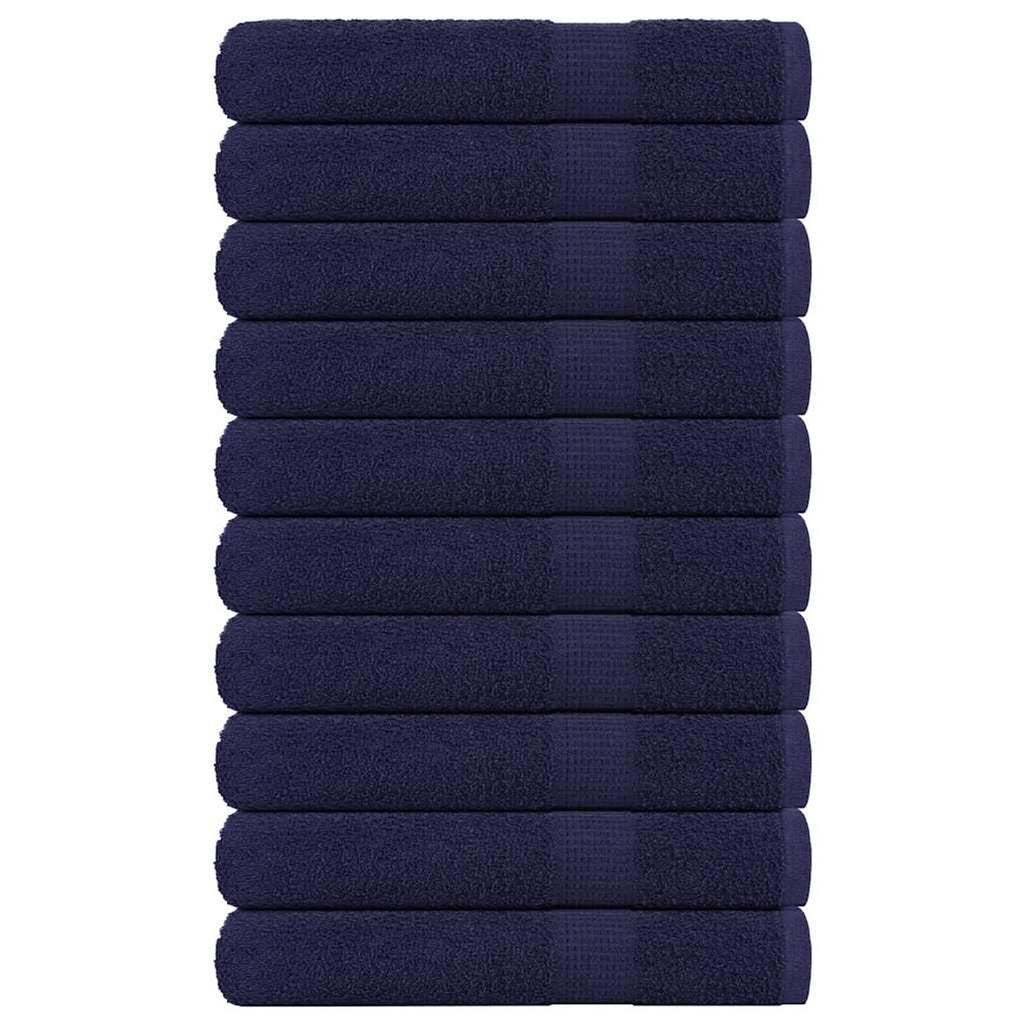 Towel Cotton Navy Blue 200 x 80 cm Bathroom Bath Linen Home Towels 10 pcs