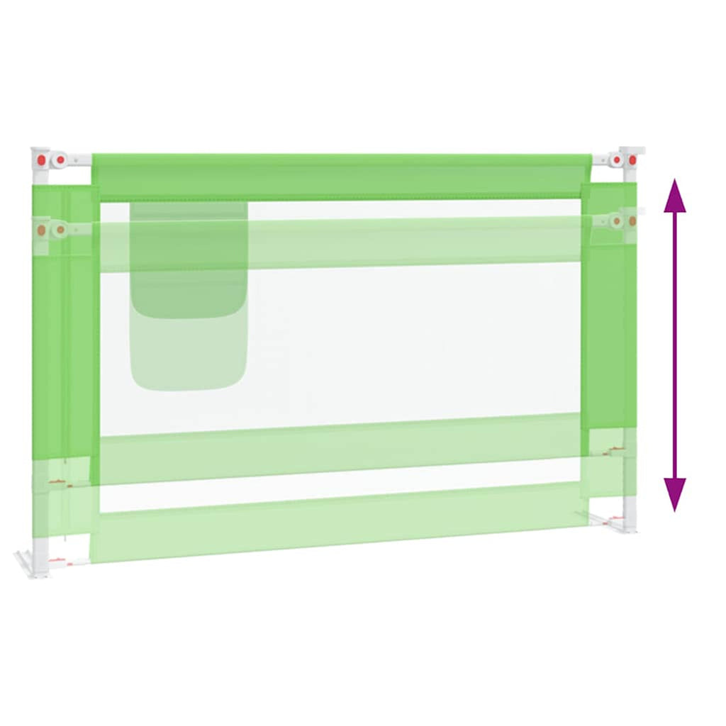 Toddler Safety Bed Rail Fabric (100% Polyester) Green 120 x 25 x 95 cm