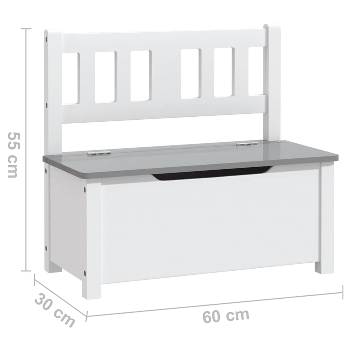 Bench Mdf White 60 x 30 x 55 cm Seating Garden Furniture Outdoor Baby Children