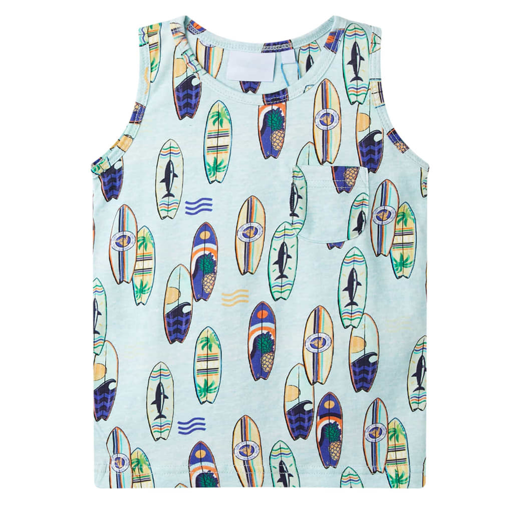 Kids'Tank Top Soft Melange Cotton Soft Blue Melange 104 Kids Variant 2