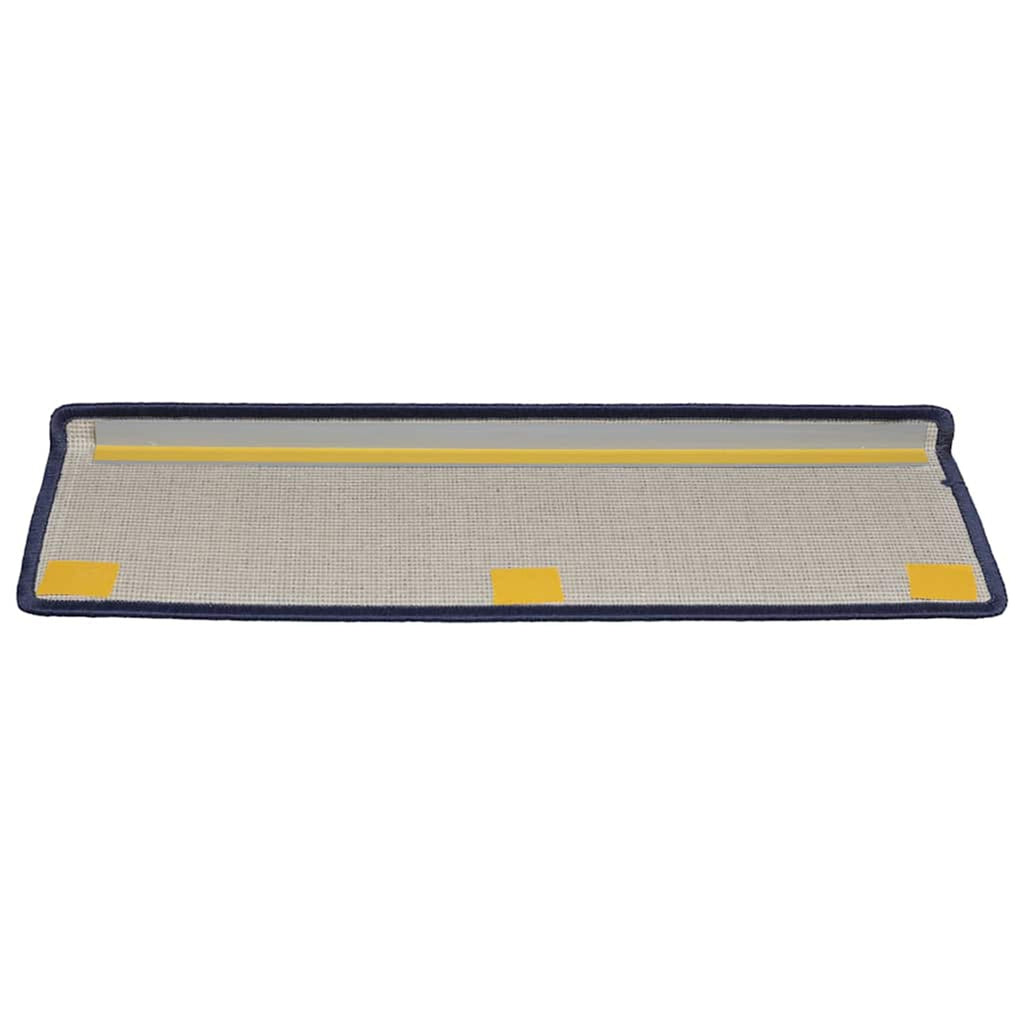 Stair Mats Rectangular Edge Needle-Punched Fabric (100% Blue 65 x 21 x 4 cm