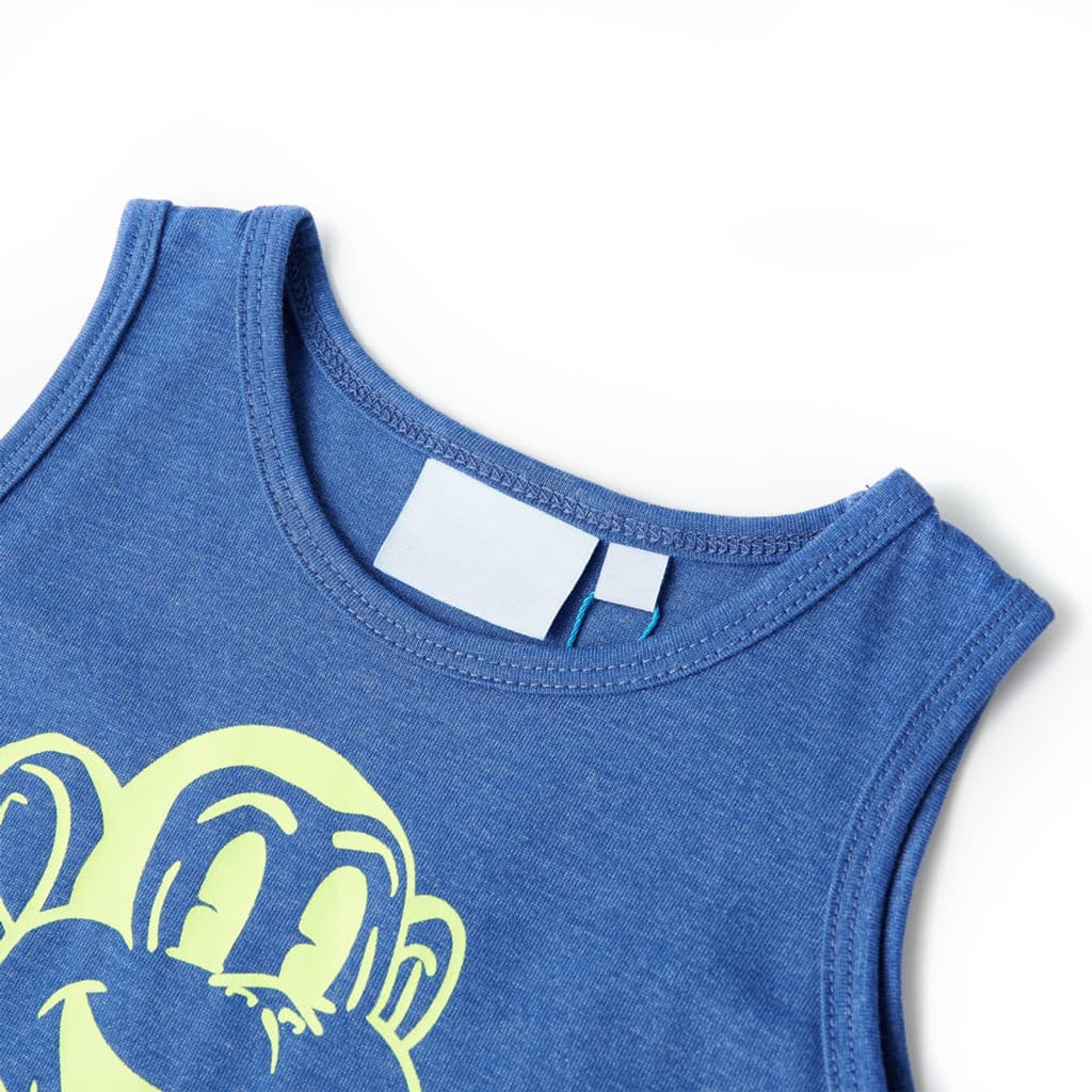 Kids'Tank Top Melange Cotton Blue Melange 116 Kids Clothing Children's Wear