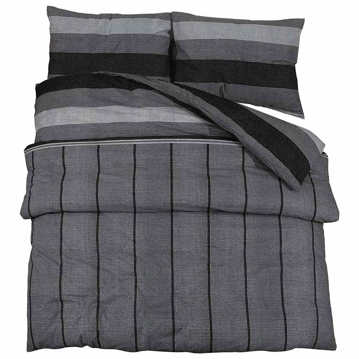 Duvet Cover Cotton Dark Grey 220 x 155 cm Bedding Bed Linen Bedroom Quilt