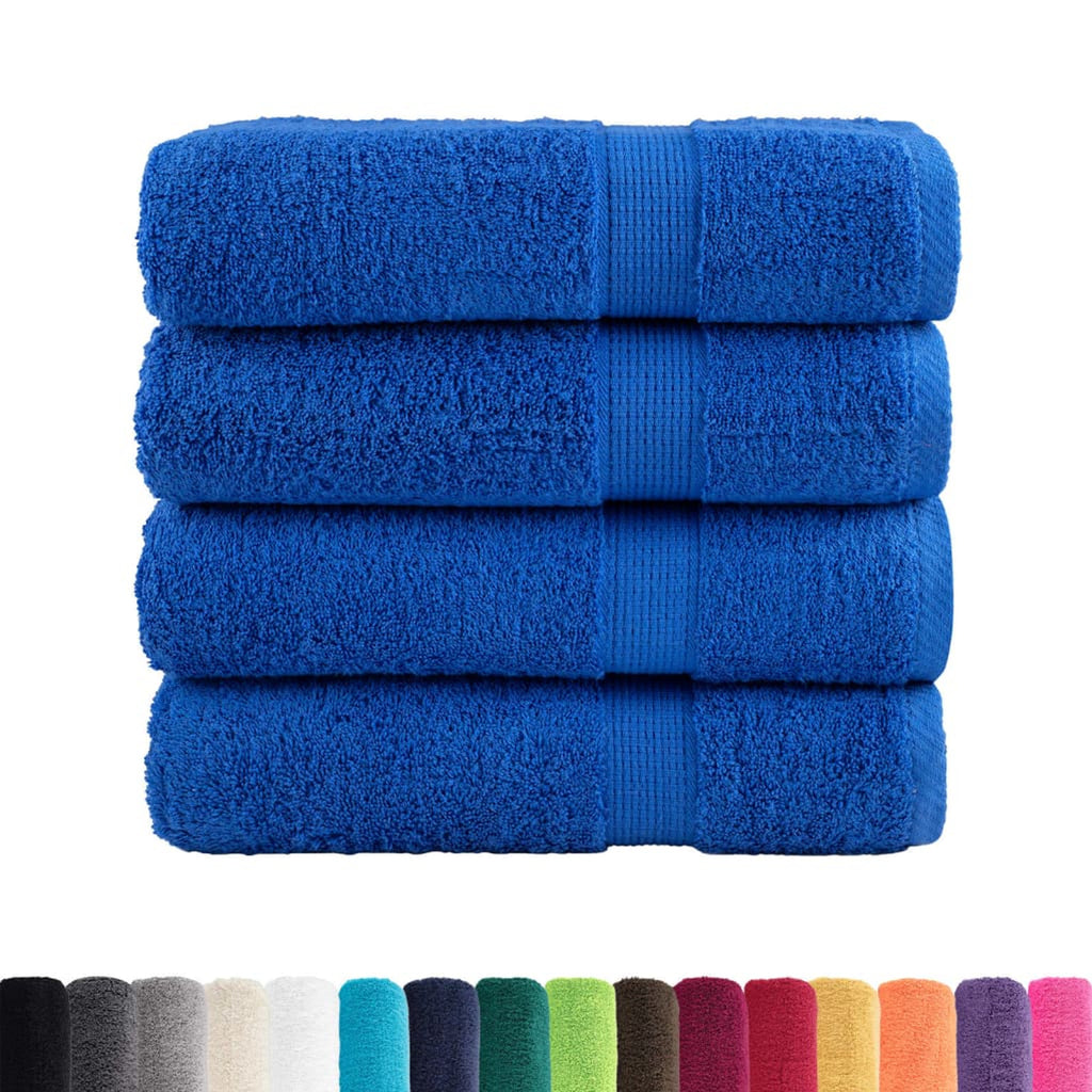 Towel Cotton Blue 140 x 70 cm Bathroom Bath Linen Home Towels 4 pcs Variant 2