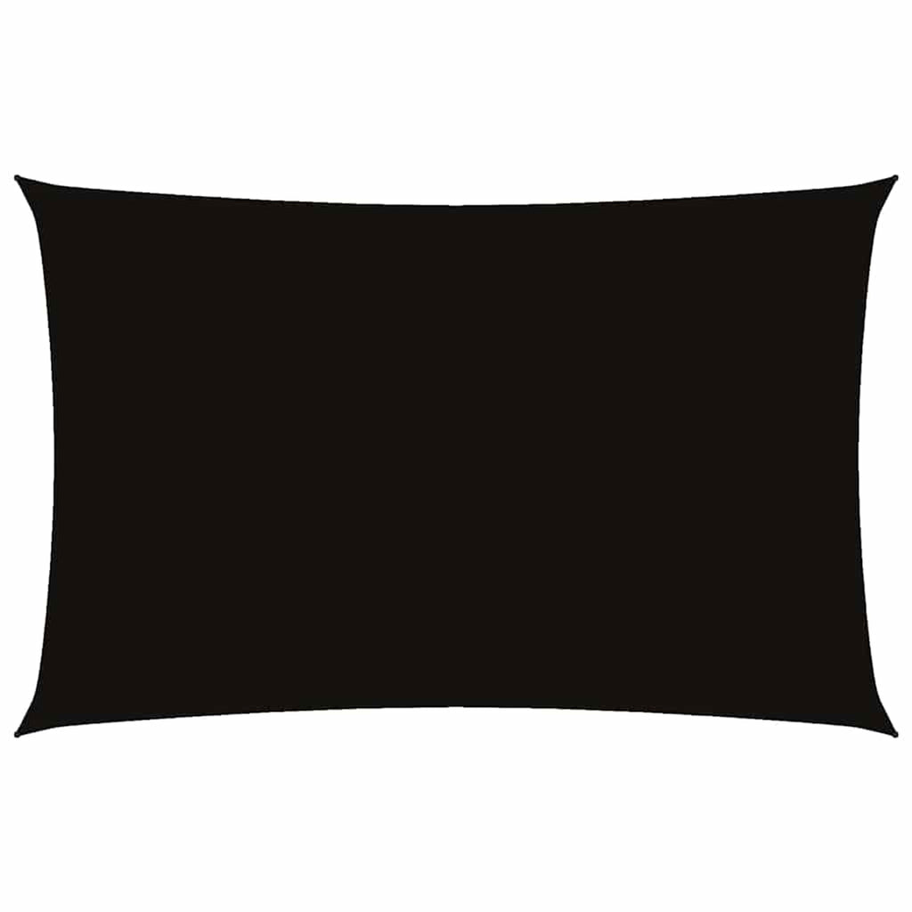 Sunshade Sail Oxford Fabric Black Water Resistant UV Resistant 200 x 450 cm