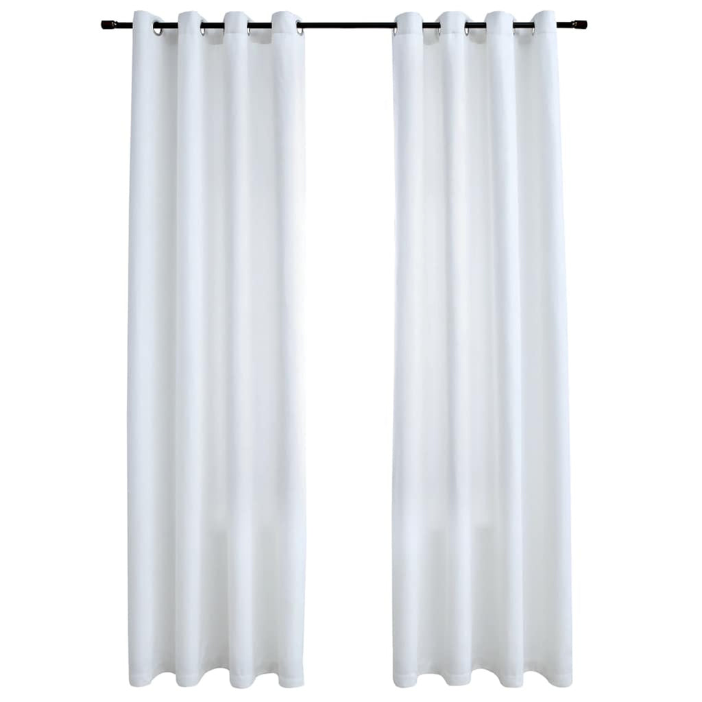 Blackout Curtain Polyester Off White 140 x 245 cm Window Dressing Curtains 2