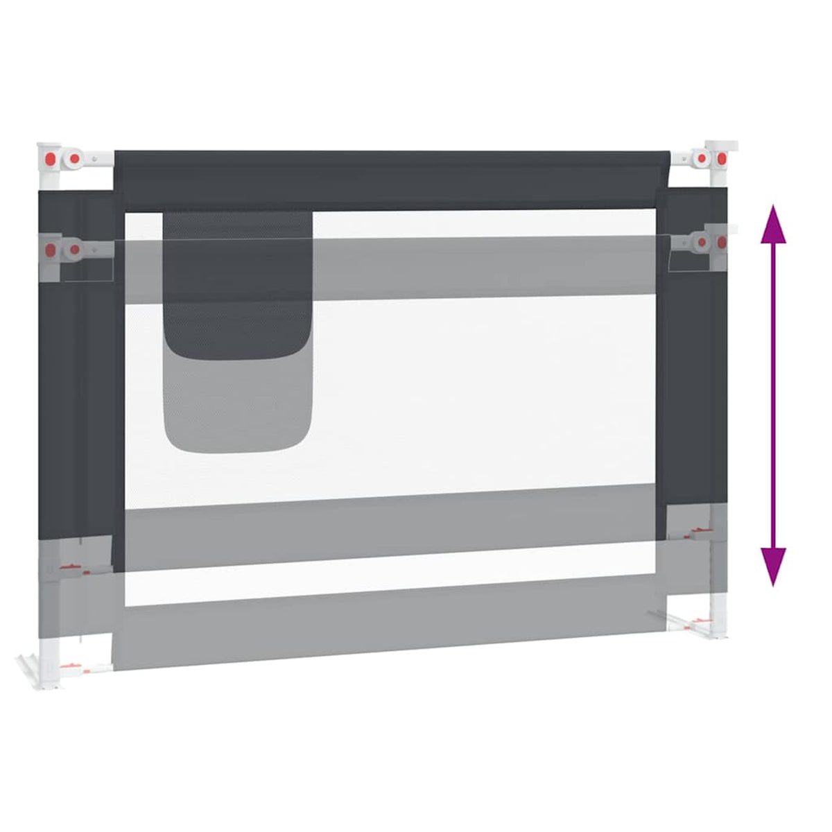 Toddler Safety Bed Rail Dark Fabric (100% Polyester) Dark Grey 90 x 25 x 95 cm