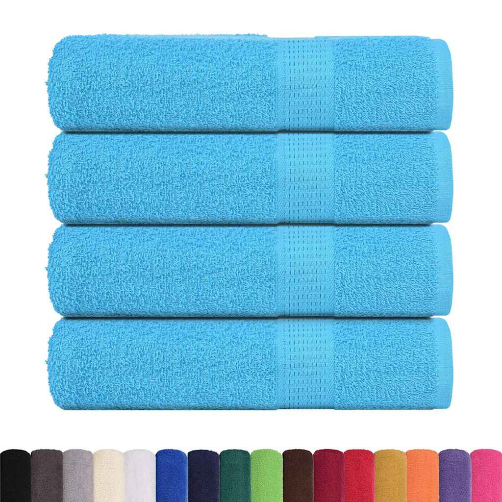 Towel Cotton Turquoise 140 x 70 cm Bathroom Bath Linen Home Towels 4 pcs