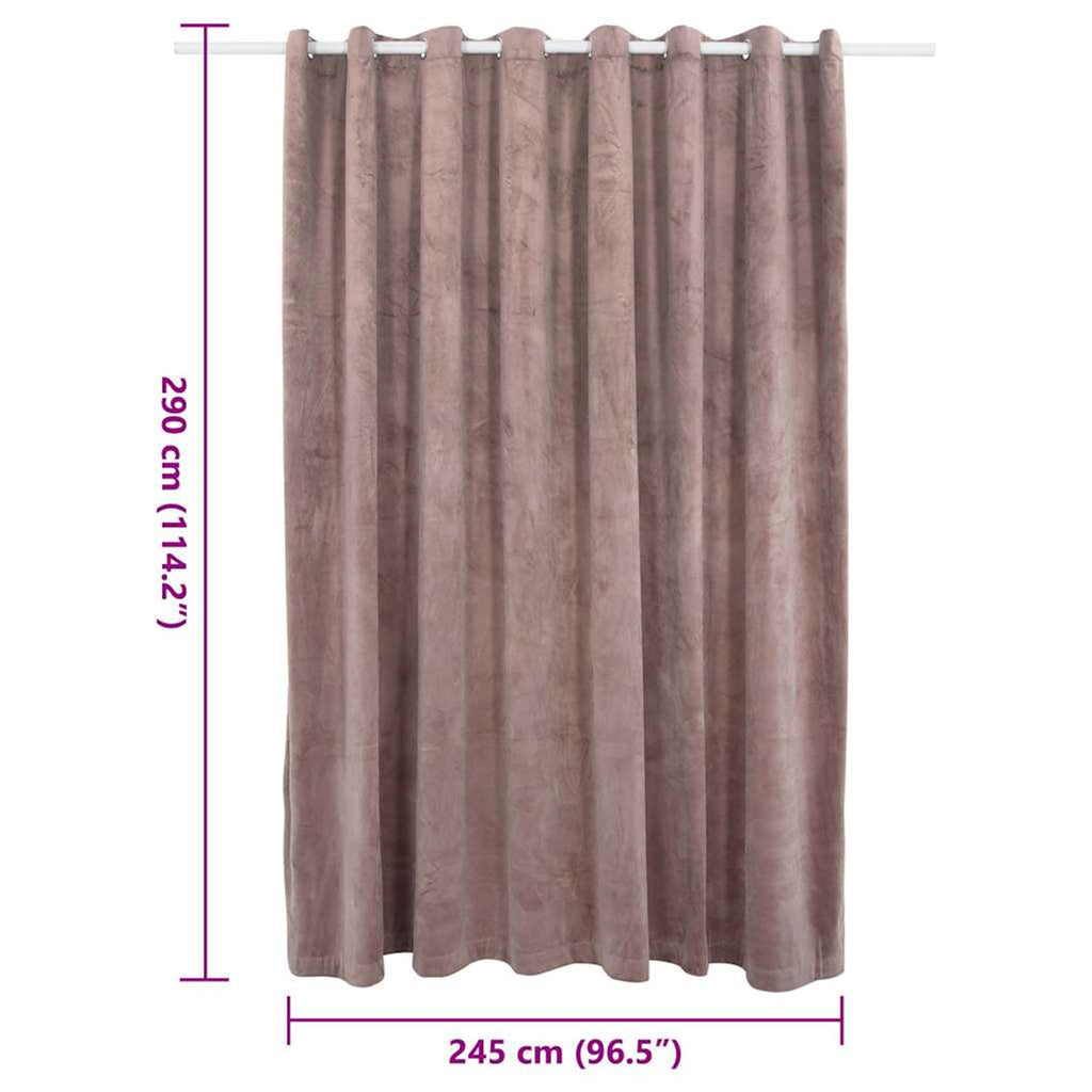 Blackout Curtain Velvet Antique Pink 290 x 245 cm Window Dressing Curtains