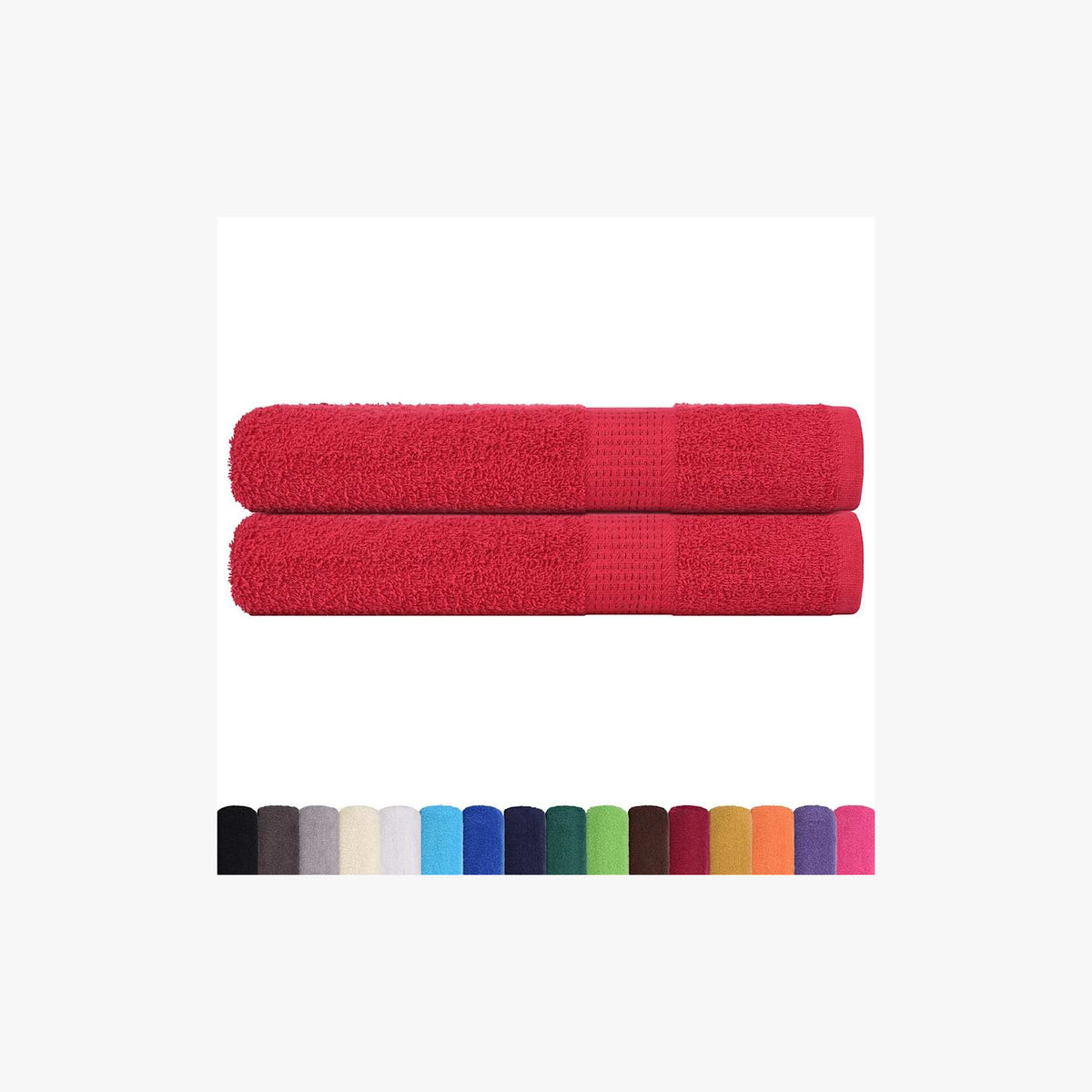 Towel Cotton Red 200 x 80 cm Bathroom Bath Linen Home Towels 2 pcs Sauna