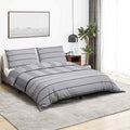 Duvet Cover Cotton Grey 220 x 225 cm Bedding Bed Linen Bedroom Quilt Variant 3