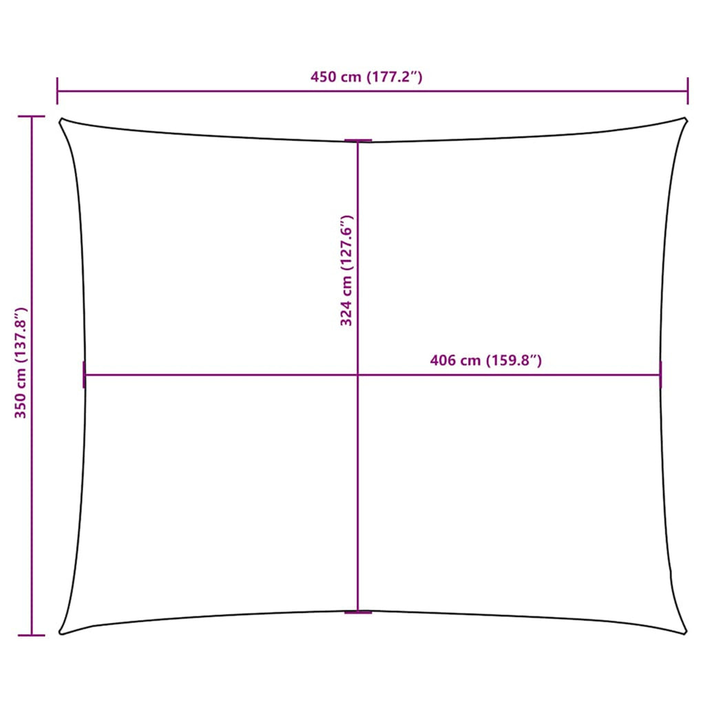 Sunshade Sail Oxford Fabric Terracotta Water Resistant UV Resistant 350 x 450