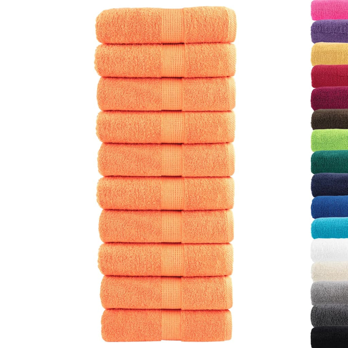 Towel Cotton Orange 50 x 30 cm Bathroom Bath Linen Home Towels 10 pcs Guest
