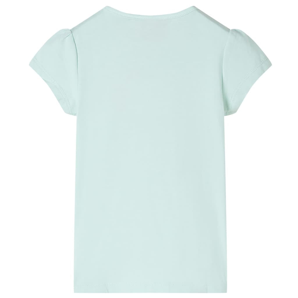 Kids T-Shirt Cotton Light Mint 128 Children's Top Kids Clothing Kids Wear Cap