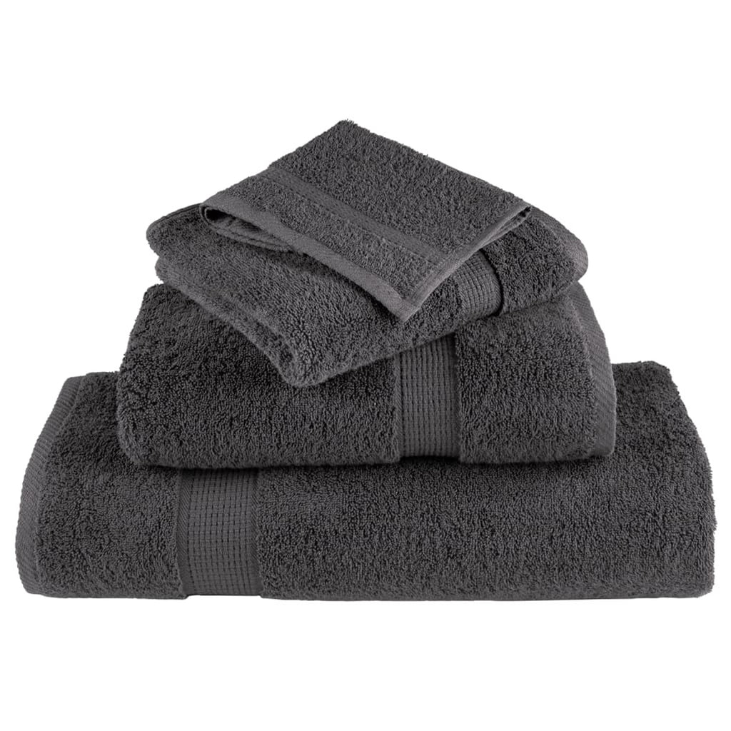Towel Cotton Anthracite 50 x 30 cm Bathroom Bath Linen Home Towels 2 Variant 2