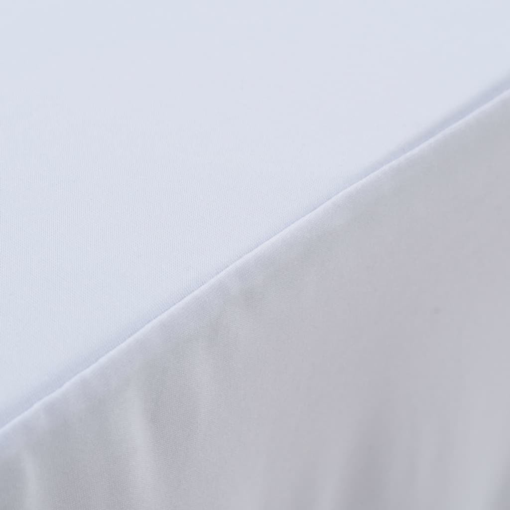 Table Polyester White 243 x 76 x 74 cm Furniture Home Dining Slipcovers 2 pcs