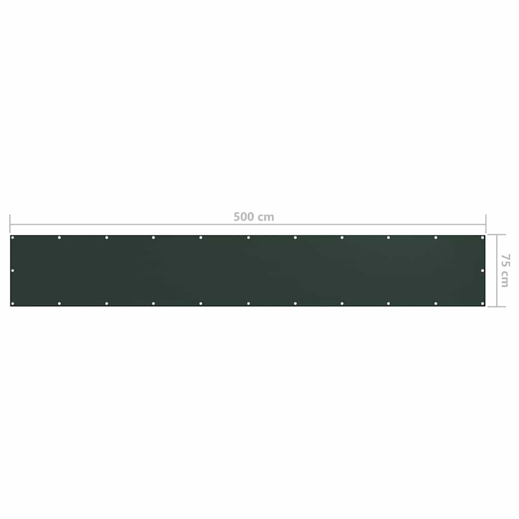 Balcony Screen Dark Oxford Fabric Dark Green Waterproof UV Resistant 75 x 500