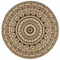 Rug Braided Jute Natural 120 x 120 cm Floor Mat Home Decor Floor Variant 3