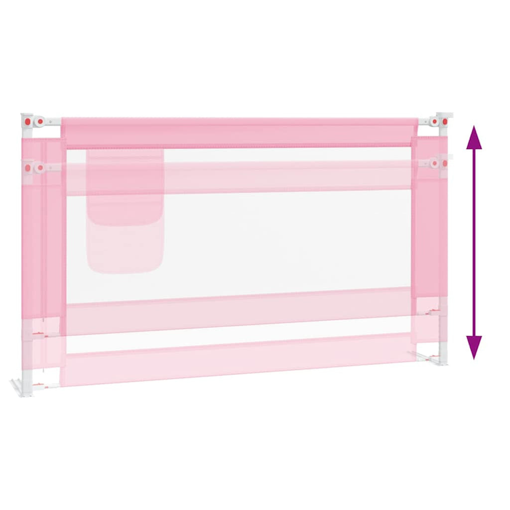 Toddler Safety Bed Rail Fabric (100% Polyester) Pink 140 x 25 x 95 cm Bedguard