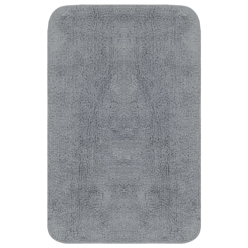 Bathroom Mat Cotton Grey 93 x 63 cm Floor Mat Home Non Slip Bath Mats & Rugs