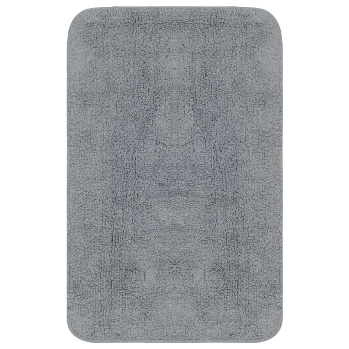 Bathroom Mat Cotton Grey 93 x 63 cm Floor Mat Home Non Slip Bath Mats & Rugs