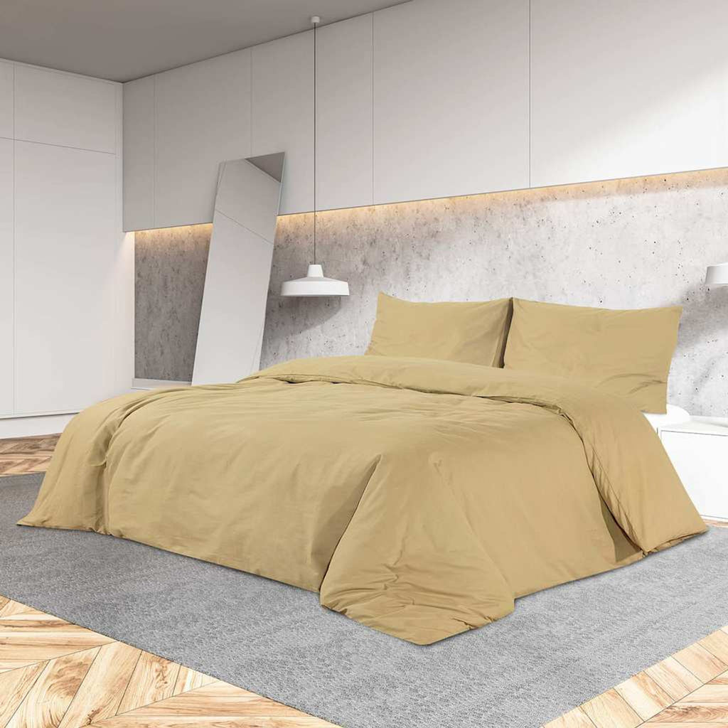 Duvet Cover Cotton Taupe 200 x 135 cm Bedding Bed Linen Bedroom Quilt 200x135cm