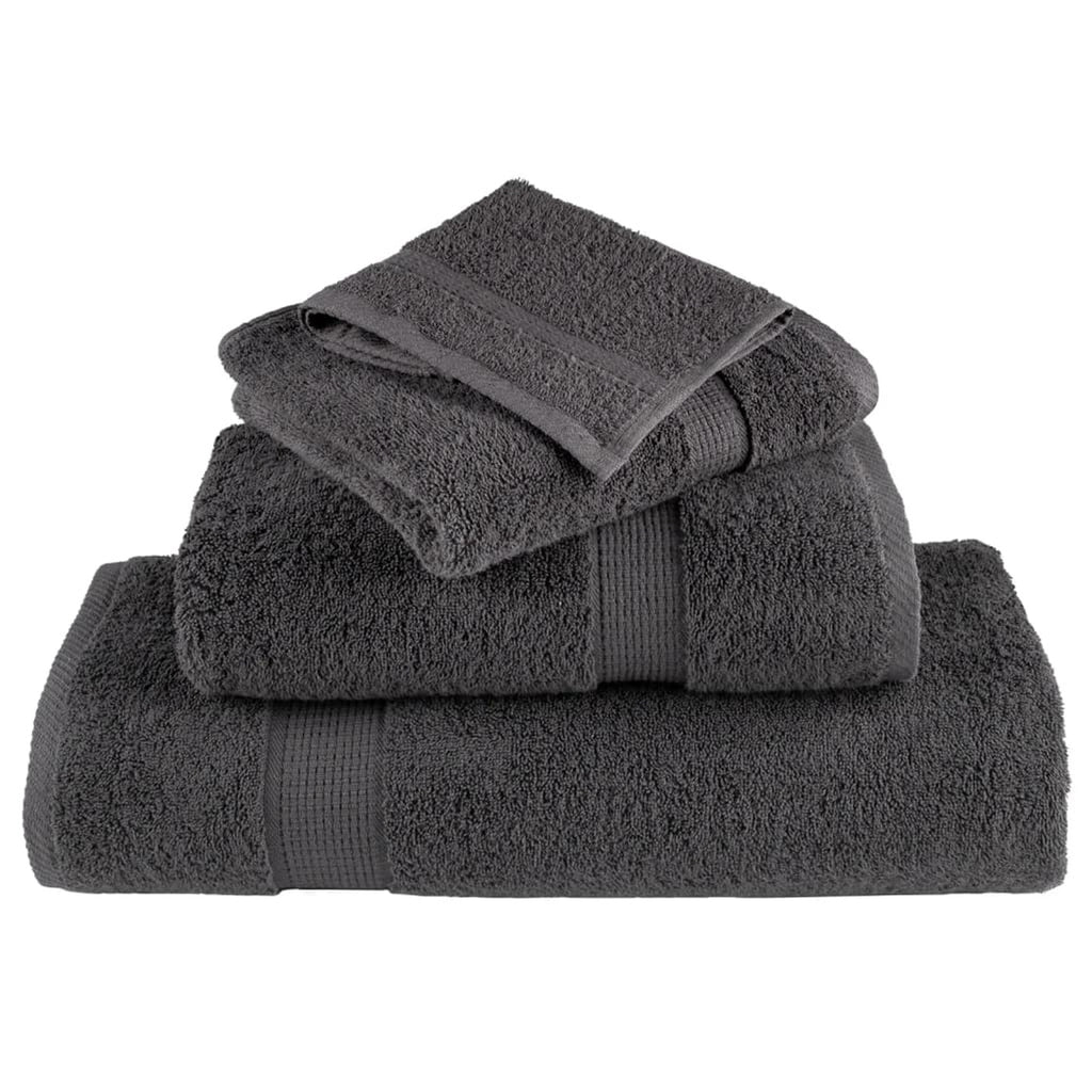 Towel Cotton Anthracite 100 x 50 cm Bathroom Bath Linen Home Towels Variant 2