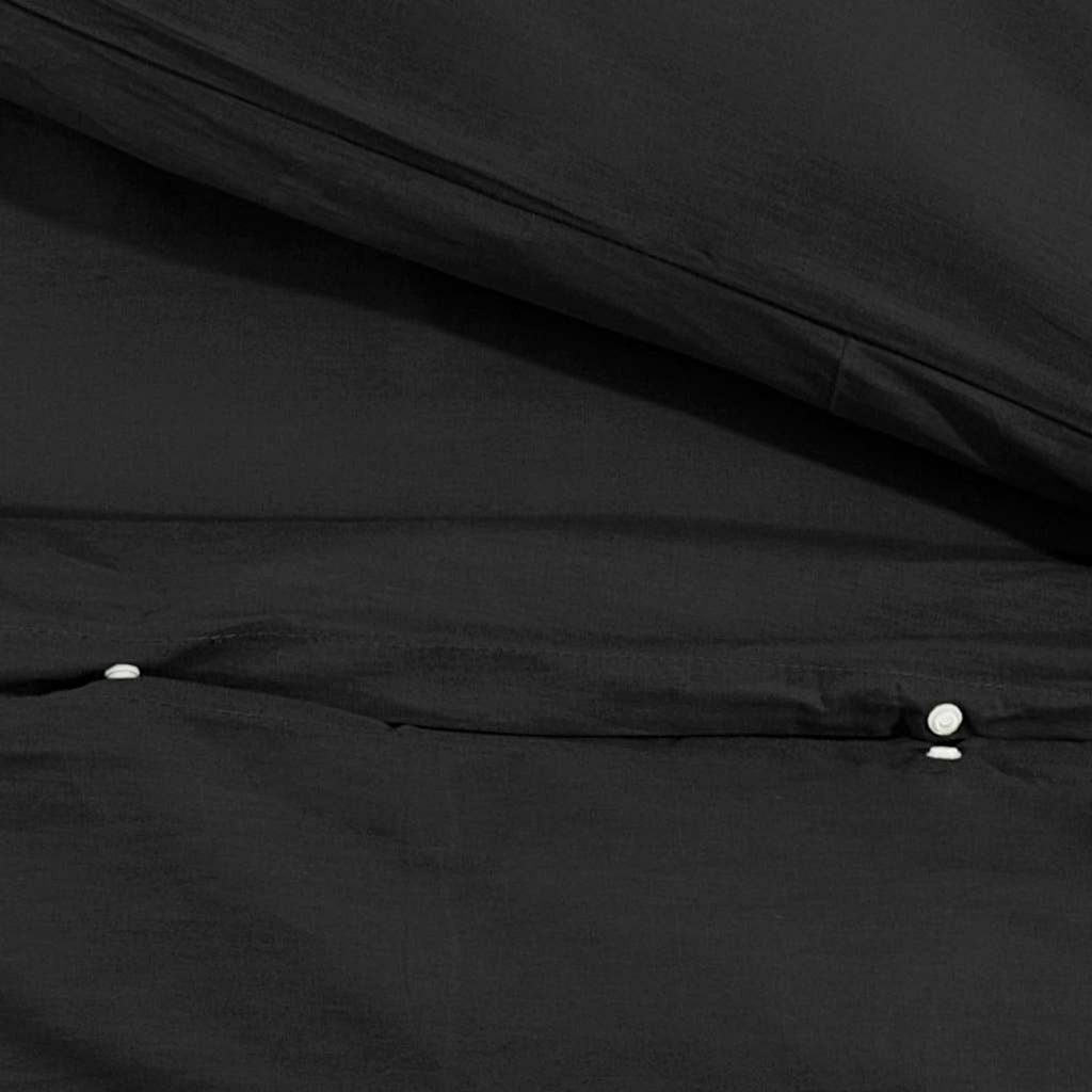Duvet Cover Cotton Black 240 x 260 cm Bedding Bed Linen Bedroom Quilt 240x260cm