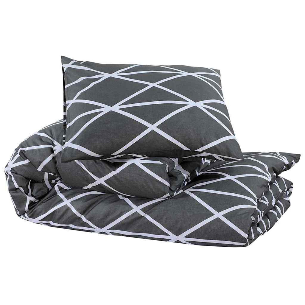 Duvet Cover Cotton Grey 220 x 155 cm Bedding Bed Linen Bedroom Quilt 220x155cm