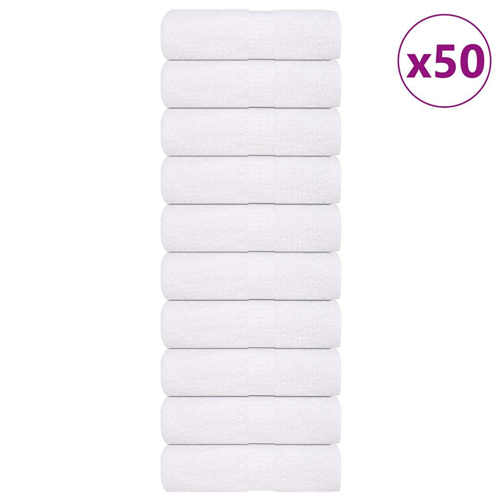 Towel Cotton White 50 x 30 cm Bathroom Bath Linen Home Towels 50 pcs Guest