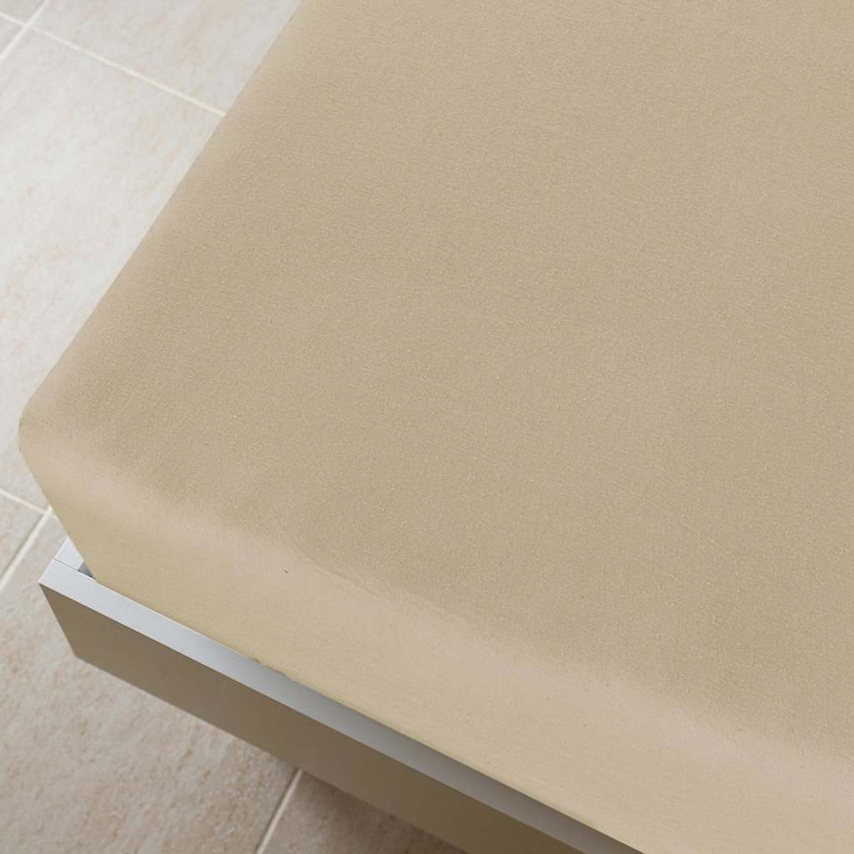 Jersey Fitted Sheets Cotton Taupe 200 x 160 cm Bedroom Furniture Bedstead 2
