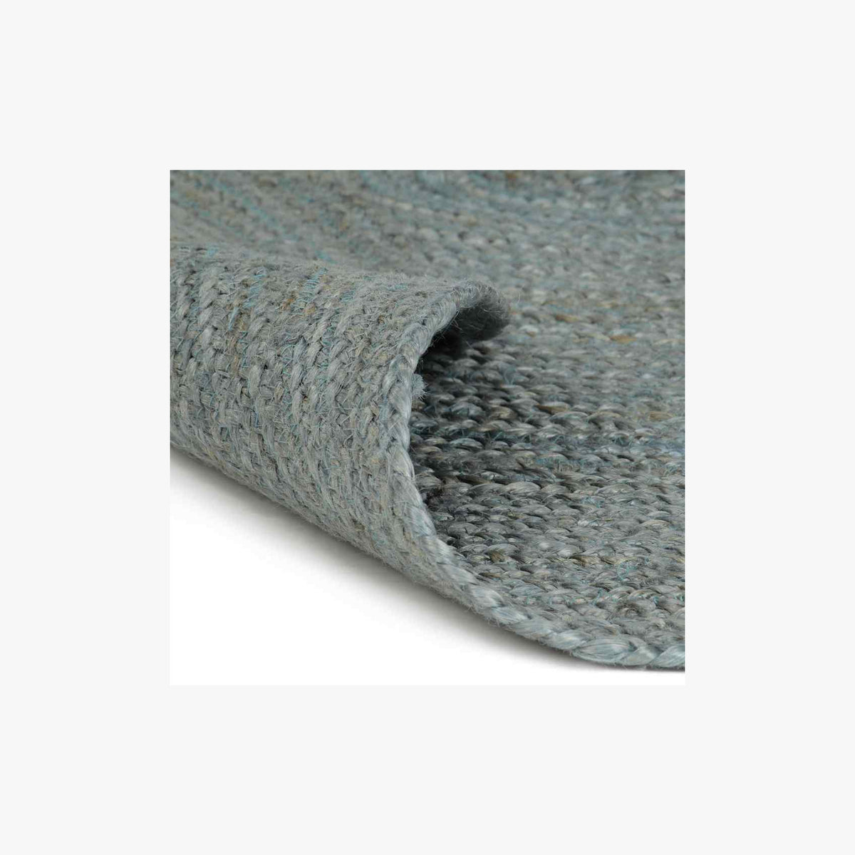 Rug Braided Jute Olive Green 120 x 120 cm Floor Mat Home Decor Floor Covering