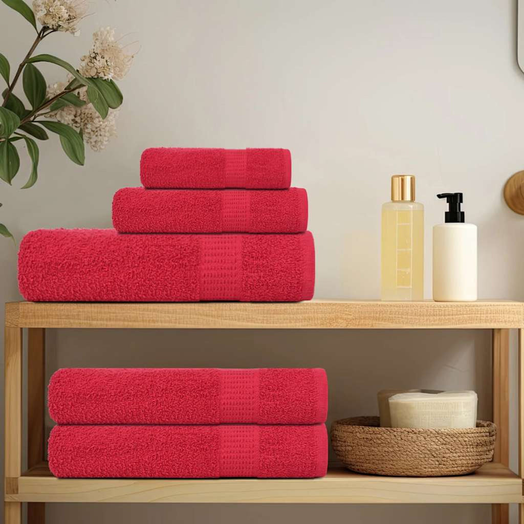 Towel Cotton Red 50 x 100 cm Bathroom Bath Linen Home Bath Towels & Flannels