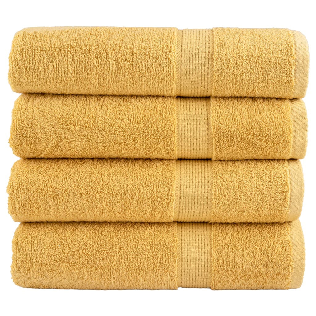 Towel Cotton Gold 140 x 70 cm Bathroom Bath Linen Home Towels 4 pcs Variant 2