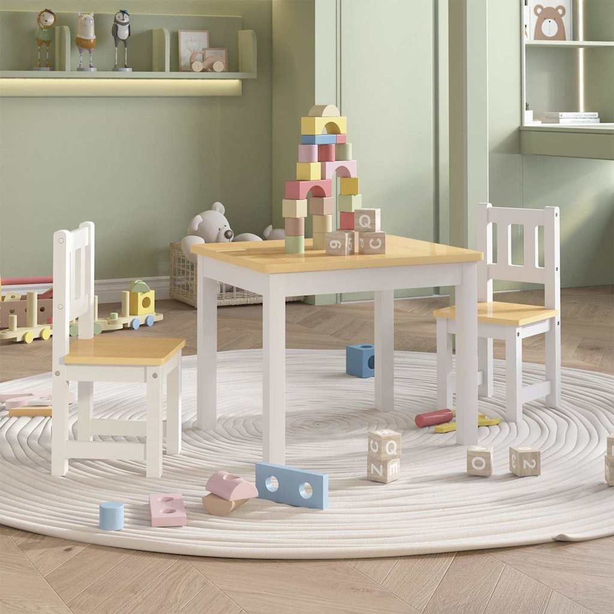 Table Mdf White 60 x 50 x 48 cm Furniture Home Dining Baby Toddler Variant 2