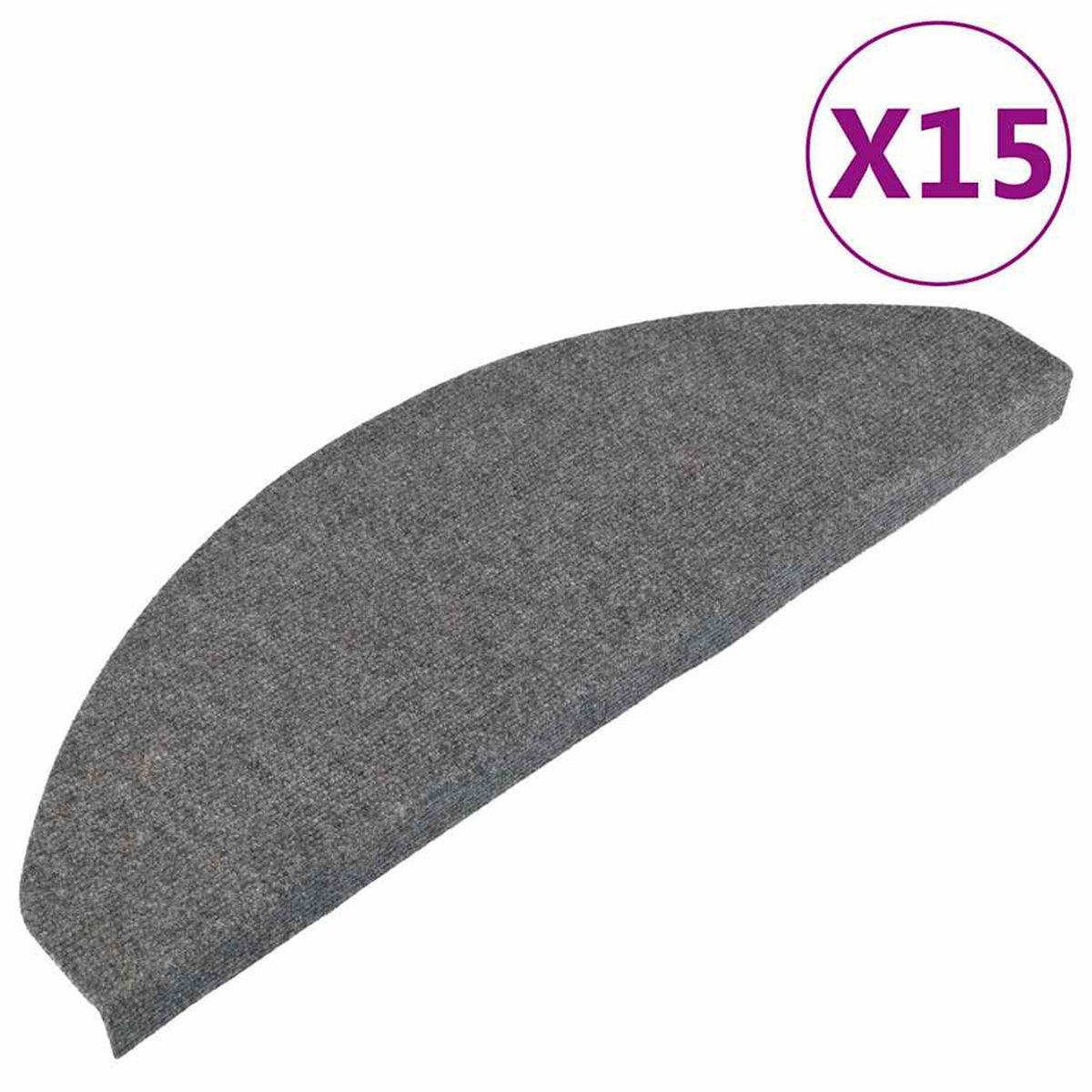 Stair Mats Self-Adhesive Needle Felt Fabric (95%Pes Grey 65 x 22.5 x 3.5 cm