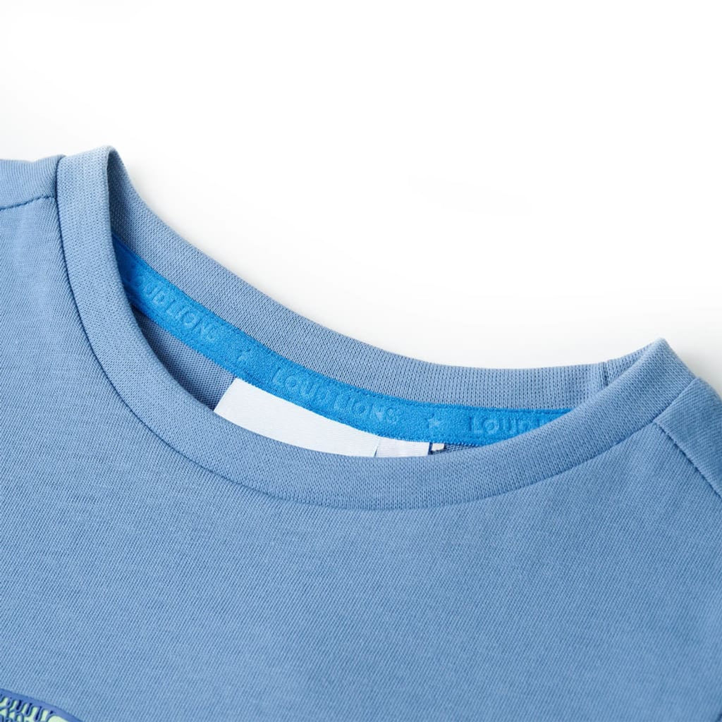 Kids T-Shirt Cotton Medium Blue 128 Children's Top Kids Clothing Kids Wear 128