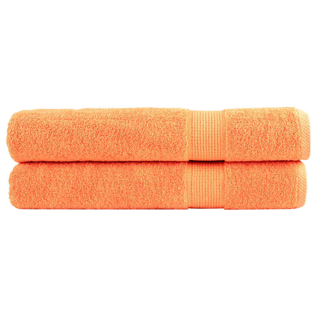 Towel Cotton Orange 200 x 100 cm Bathroom Bath Linen Home Towels 2 pcs SOLUND