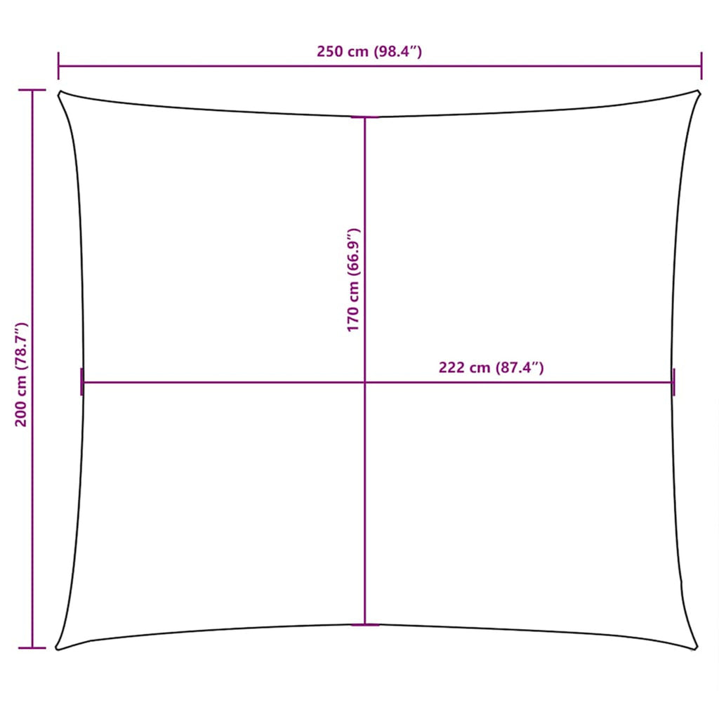 Sunshade Sail Oxford Fabric Dark Green Water Resistant UV Resistant 200 x 250