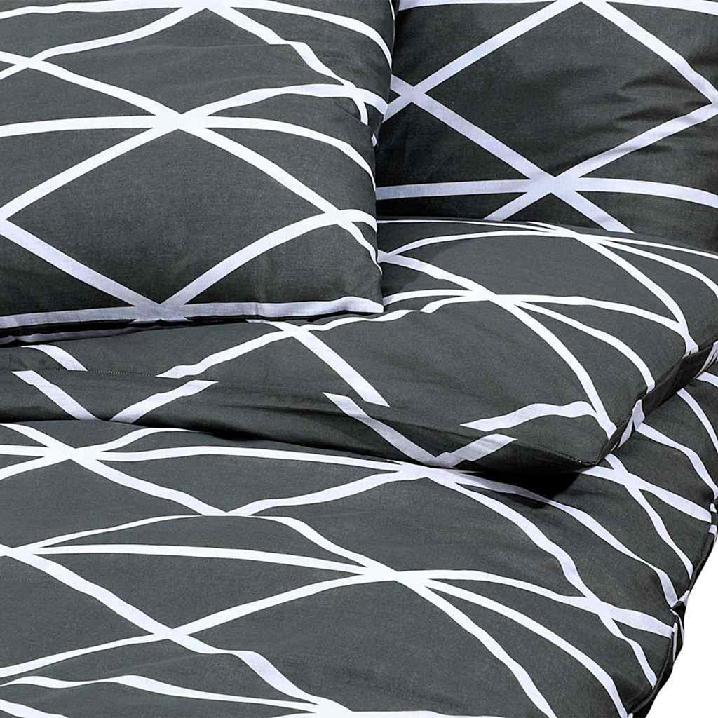 Duvet Cover Cotton Grey 220 x 155 cm Bedding Bed Linen Bedroom Quilt 220x155cm