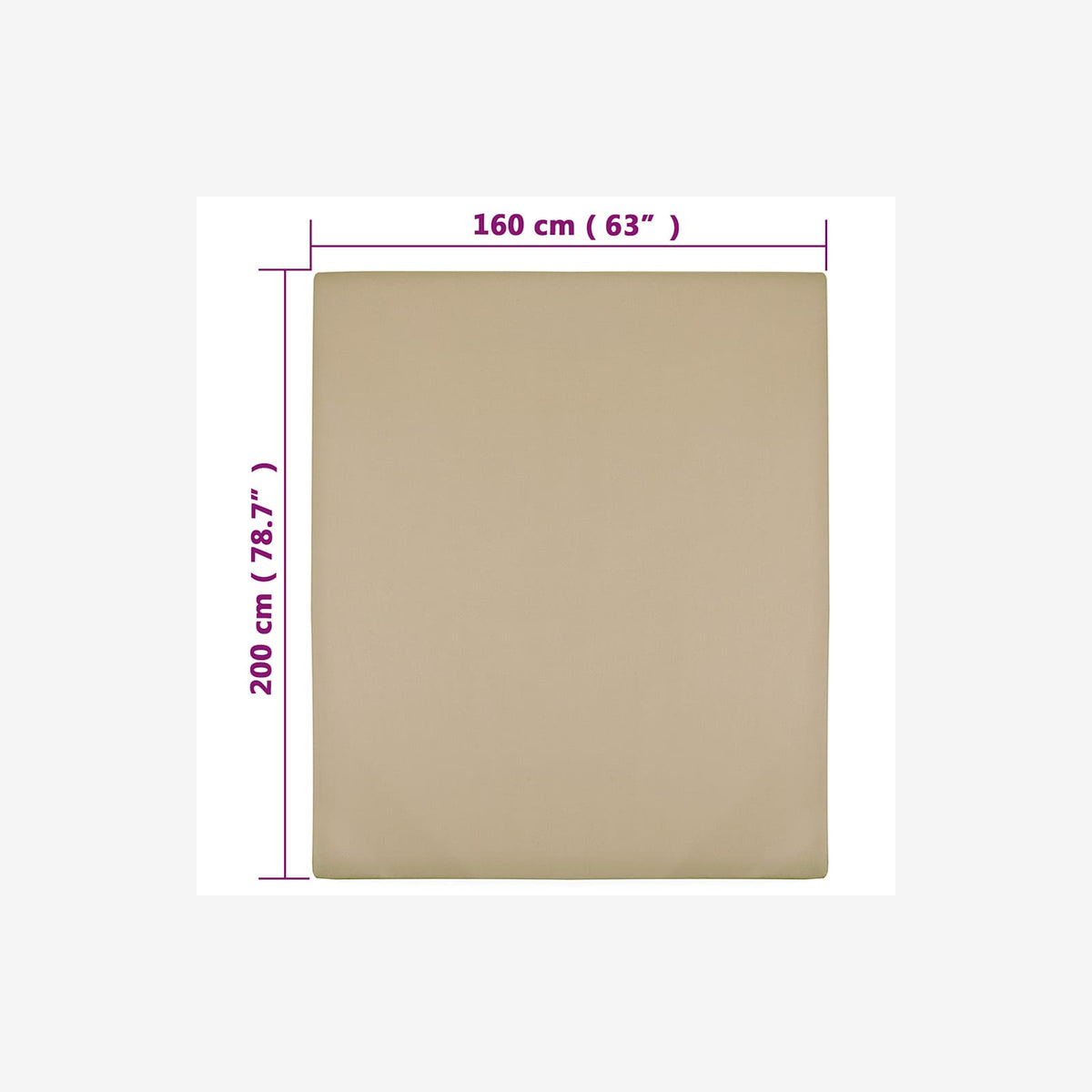 Jersey Fitted Sheets Cotton Taupe 200 x 160 cm Bedroom Furniture Bedstead 2